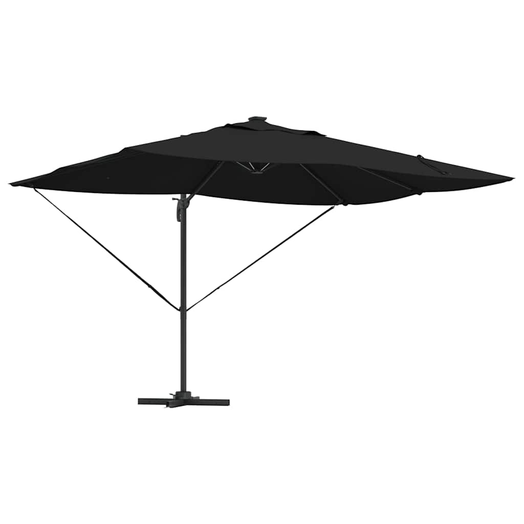 vidaXL Parasol plażowy Czarny 352 x 251 x 265 cm Poliester i aluminium