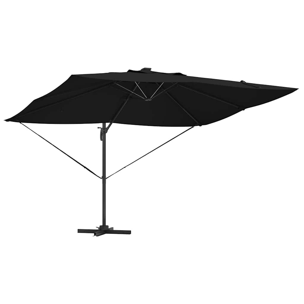 vidaXL Parasol plażowy Czarny 352 x 251 x 265 cm Poliester i aluminium