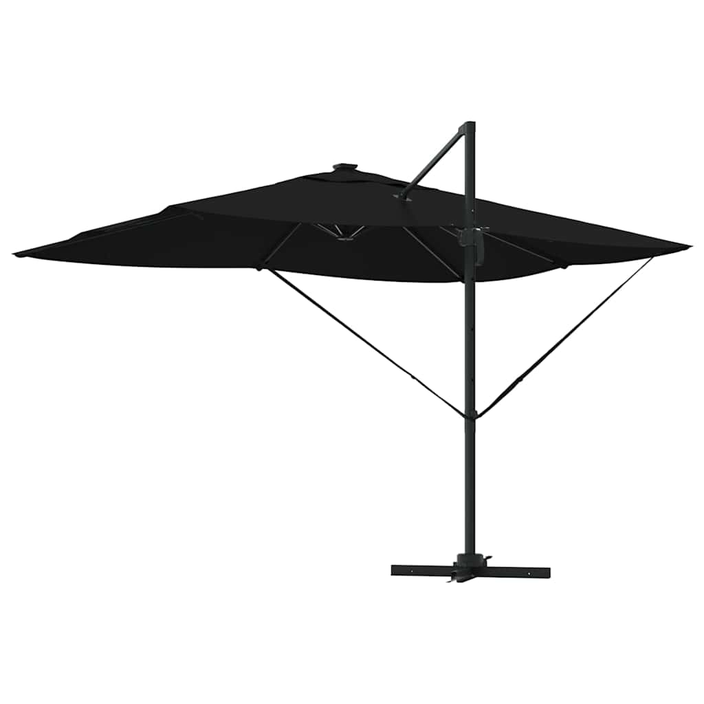 vidaXL Parasol plażowy Czarny 352 x 251 x 265 cm Poliester i aluminium