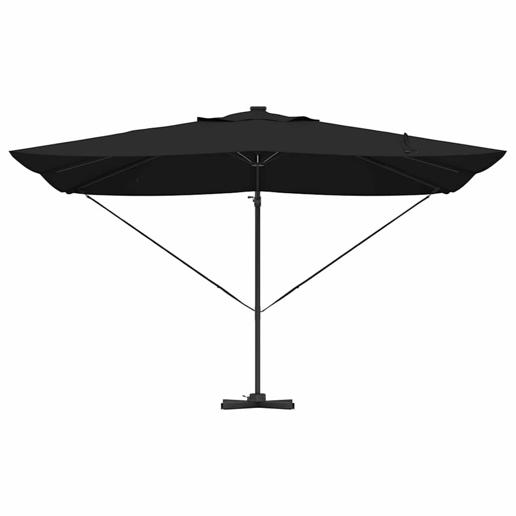 vidaXL Parasol plażowy Czarny 352 x 251 x 265 cm Poliester i aluminium