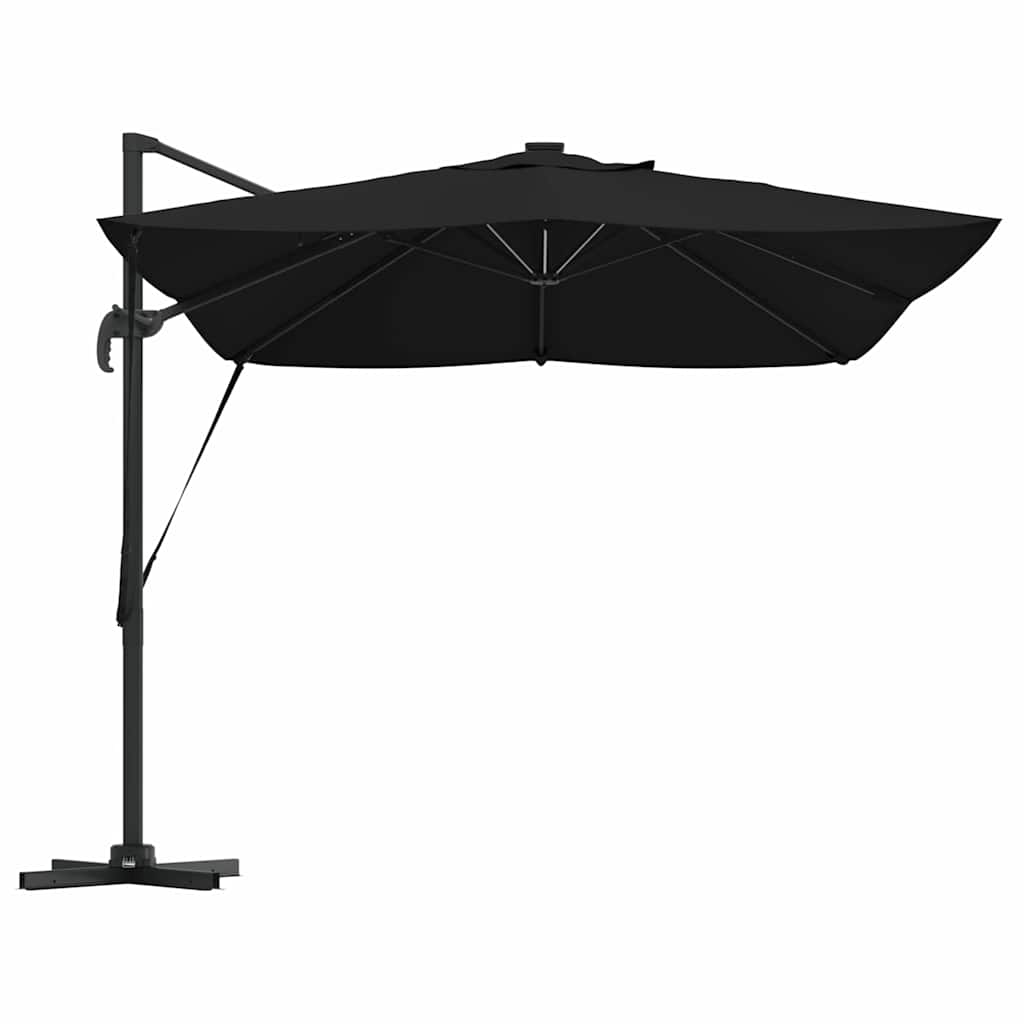 vidaXL Parasol plażowy Czarny 352 x 251 x 265 cm Poliester i aluminium