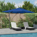vidaXL Parasol plażowy Ze LED Lights Niebieski azur 352 x 251 x 265 cm