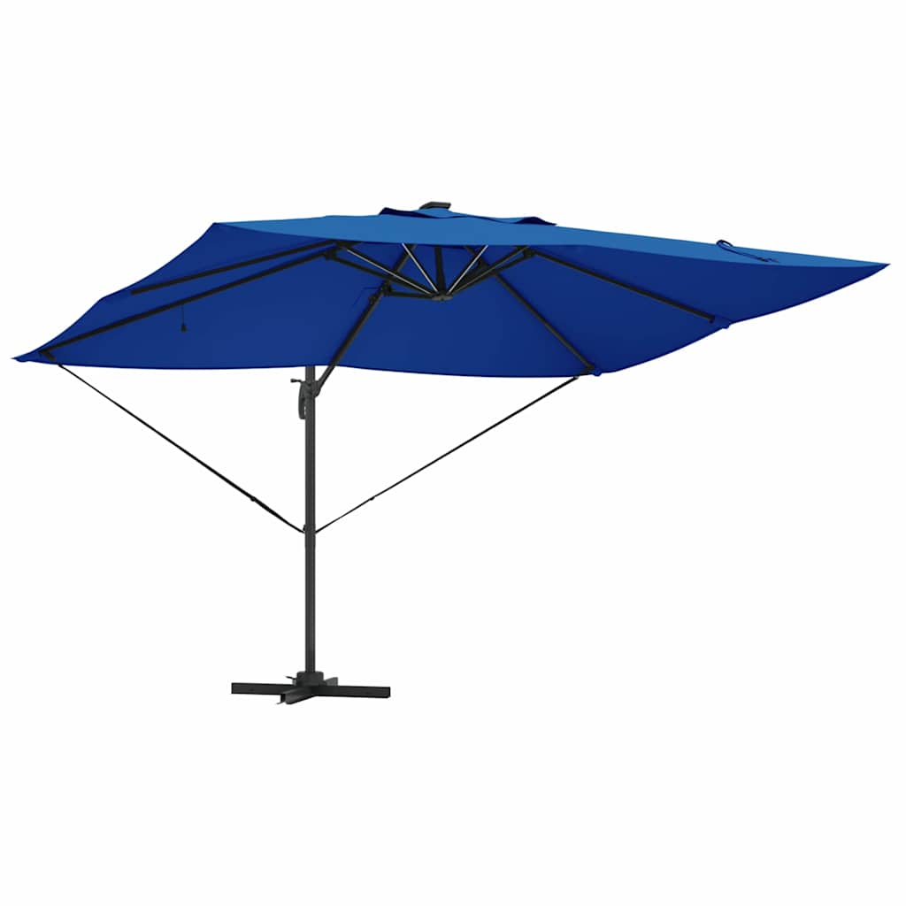 vidaXL Parasol plażowy Ze LED Lights Niebieski azur 352 x 251 x 265 cm