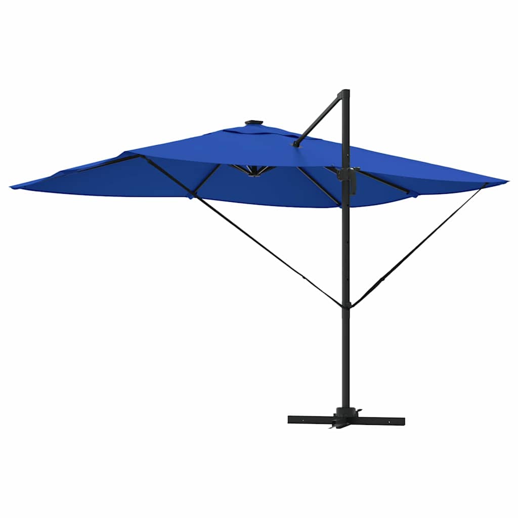 vidaXL Parasol plażowy Ze LED Lights Niebieski azur 352 x 251 x 265 cm