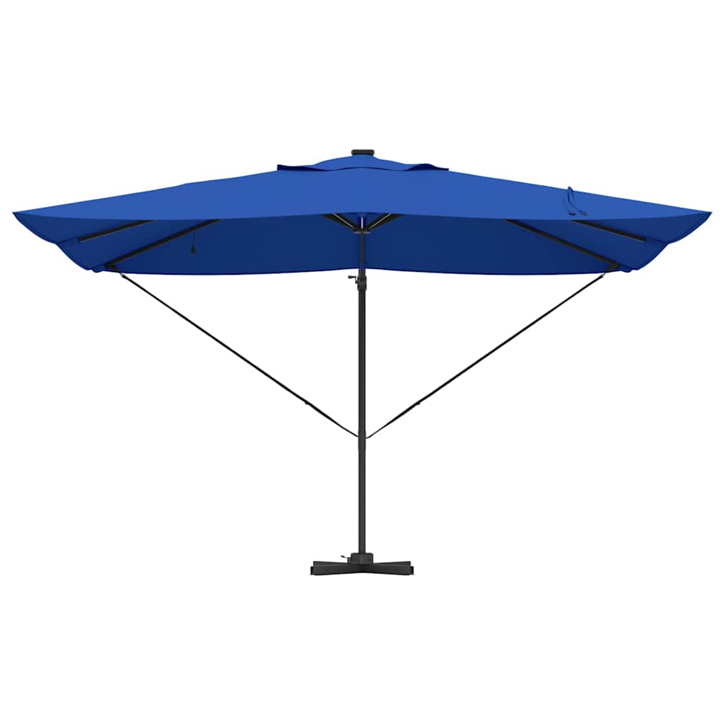vidaXL Parasol plażowy Ze LED Lights Niebieski azur 352 x 251 x 265 cm