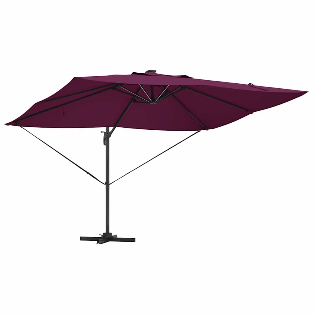 vidaXL Parasol plażowy Z blokadą Bordeaux Czerwony 352 x 251 x 265 cm