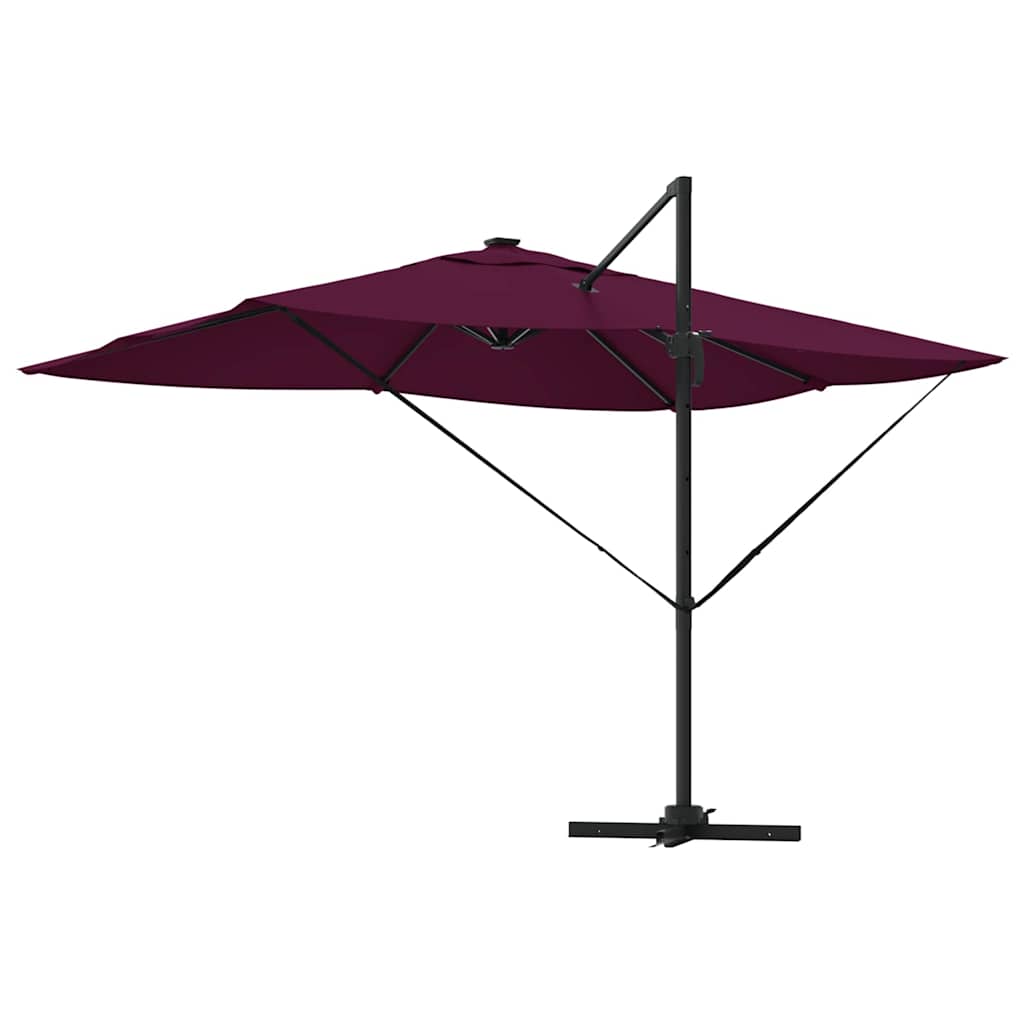 vidaXL Parasol plażowy Z blokadą Bordeaux Czerwony 352 x 251 x 265 cm