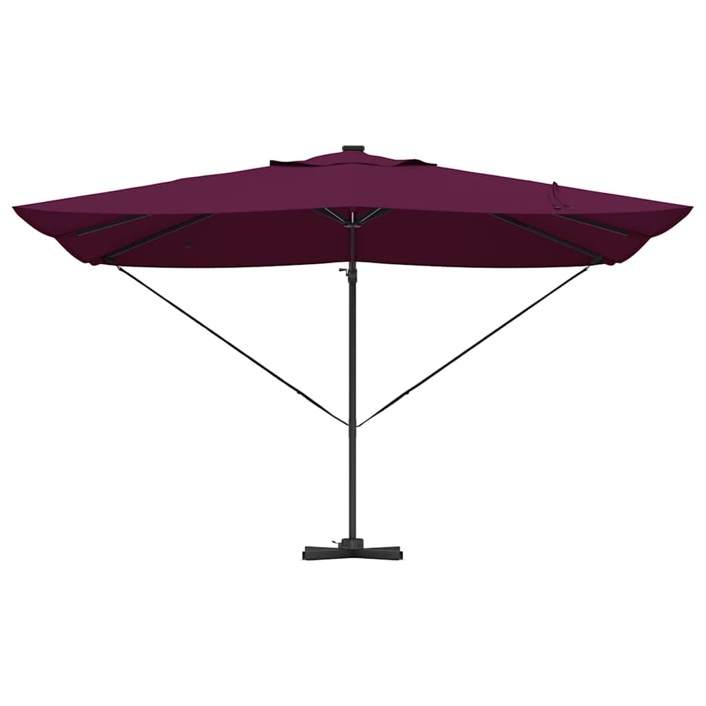 vidaXL Parasol plażowy Z blokadą Bordeaux Czerwony 352 x 251 x 265 cm