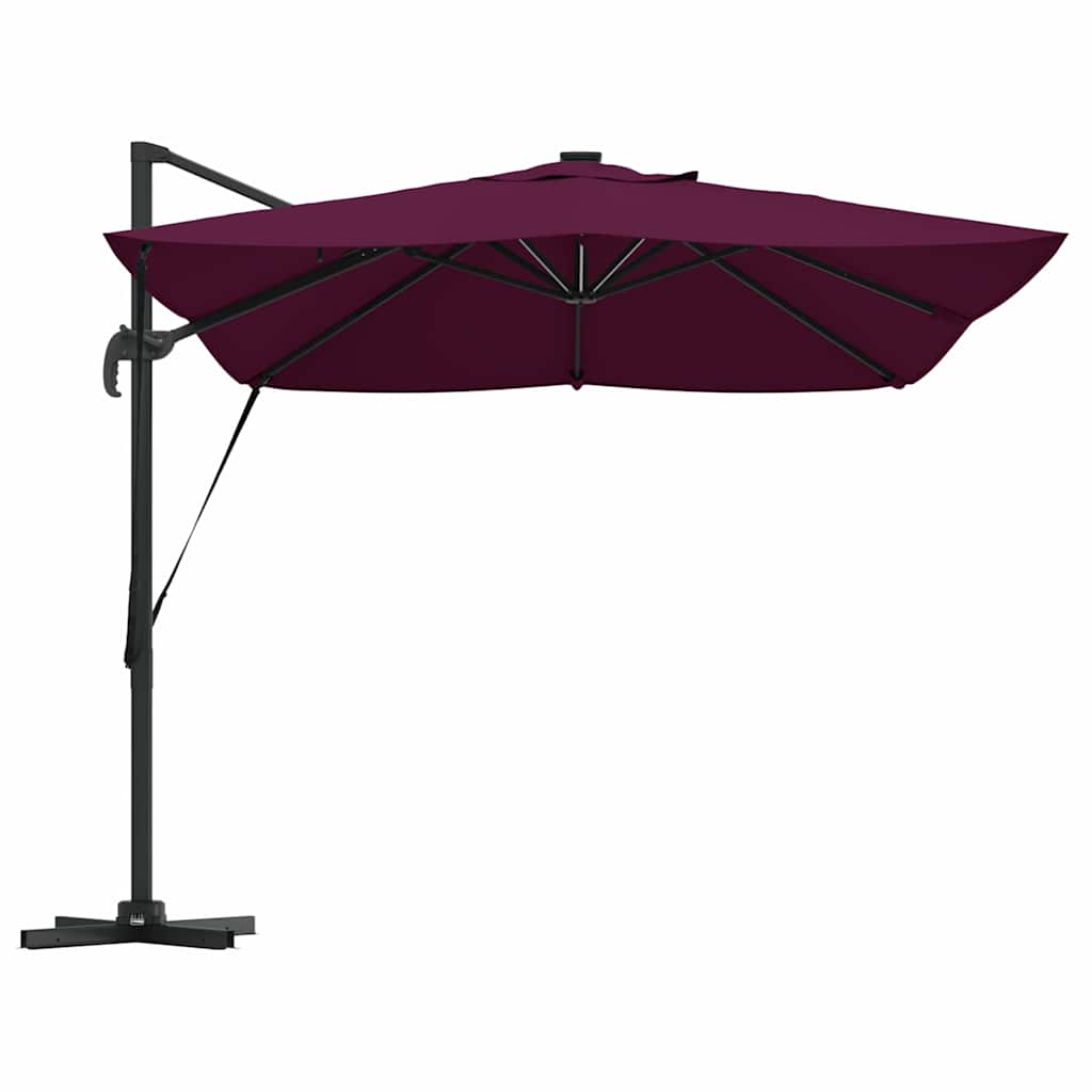 vidaXL Parasol plażowy Z blokadą Bordeaux Czerwony 352 x 251 x 265 cm