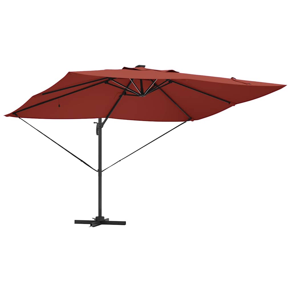 vidaXL Parasol plażowy Ze LED Lights terakota 352 x 251 x 265 cm