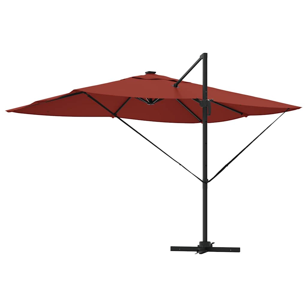 vidaXL Parasol plażowy Ze LED Lights terakota 352 x 251 x 265 cm