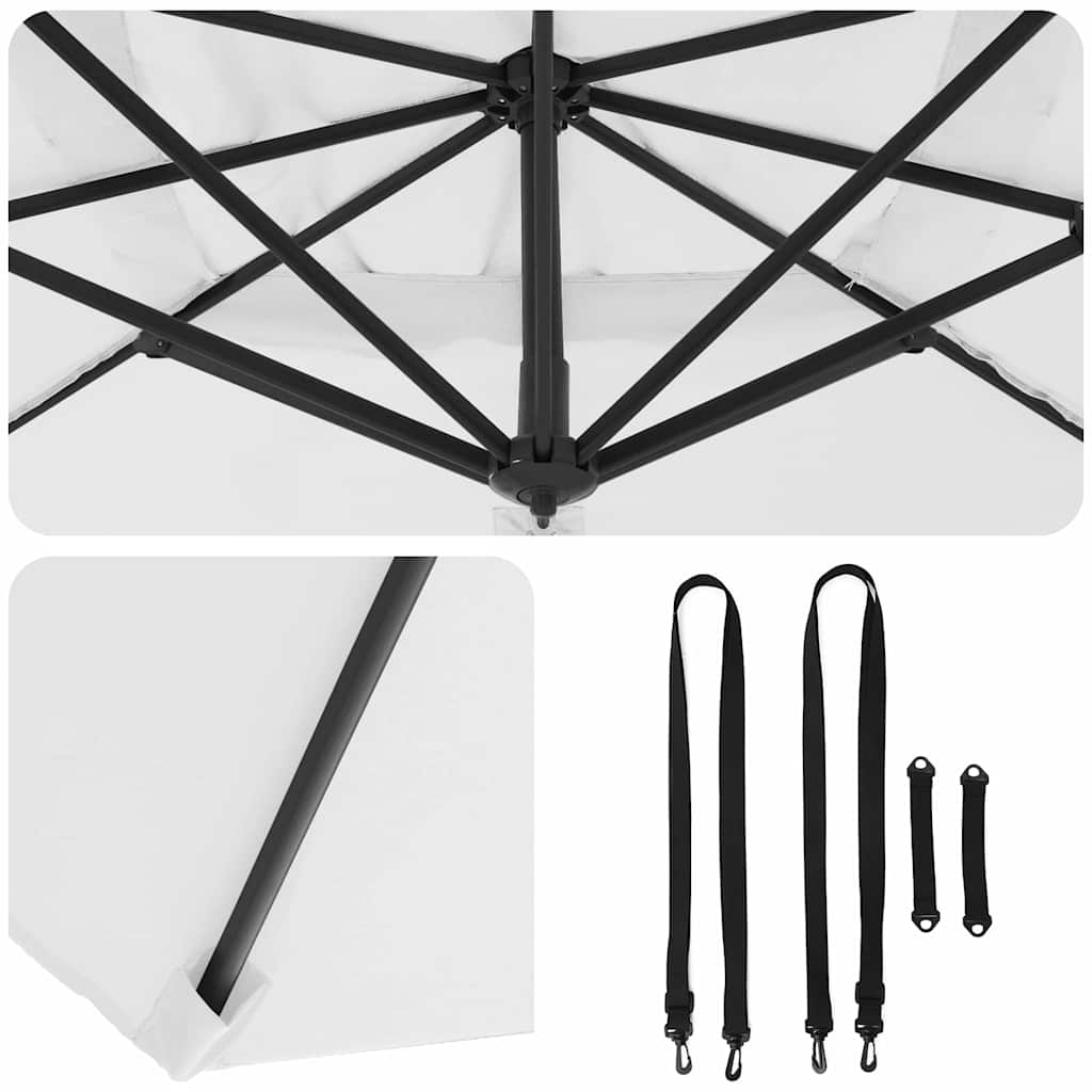 vidaXL Parasol Roma Beżowy 286 x 284 x 265 cm Aluminium i Poliester
