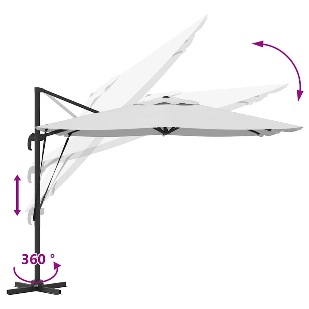 vidaXL Parasol Roma Beżowy 286 x 284 x 265 cm Aluminium i Poliester