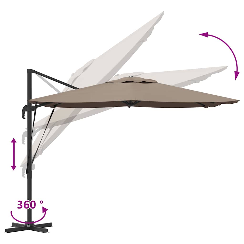 vidaXL Parasol Roma Ciemnoszary 286 x 284 x 265 cm