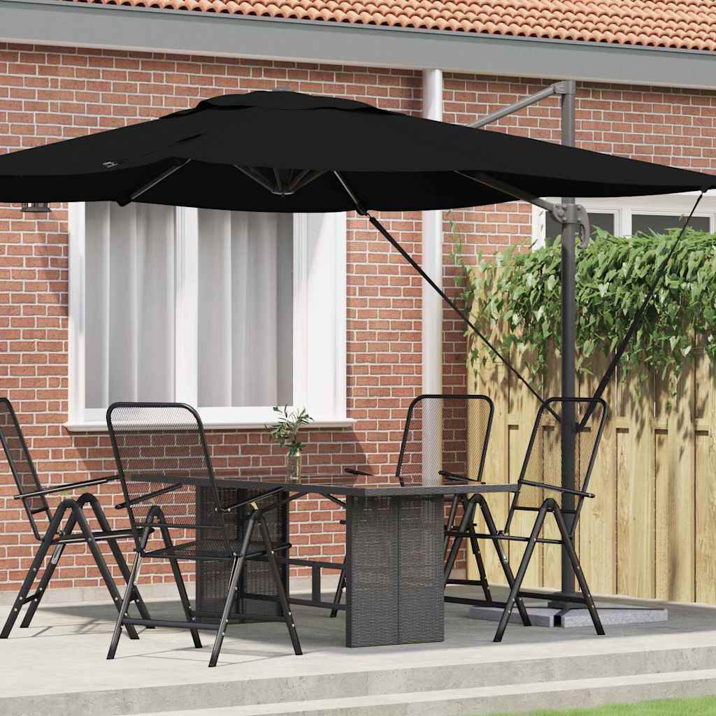 vidaXL Parasol Roma Czarny 286 x 284 x 265 cm Aluminium i Poliester