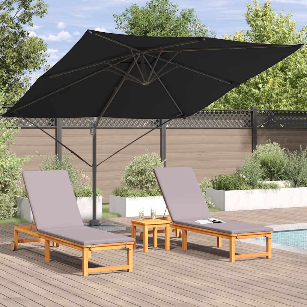 vidaXL Parasol Roma Czarny 286 x 284 x 265 cm Aluminium i Poliester