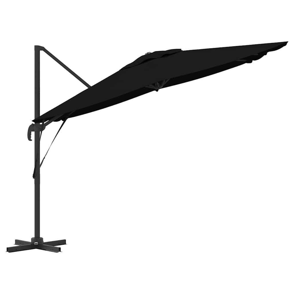 vidaXL Parasol Roma Czarny 286 x 284 x 265 cm Aluminium i Poliester