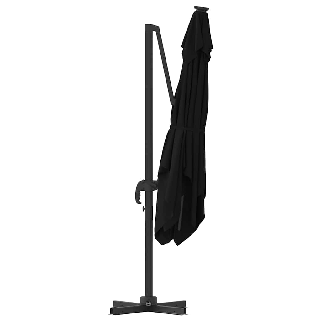 vidaXL Parasol Roma Czarny 286 x 284 x 265 cm Aluminium i Poliester