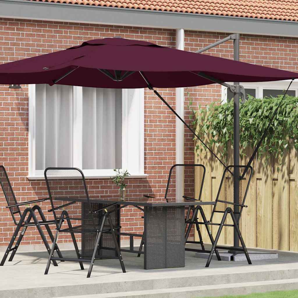vidaXL Parasol Roma Czerwony 286 x 284 x 265 cm Aluminium i Poliester