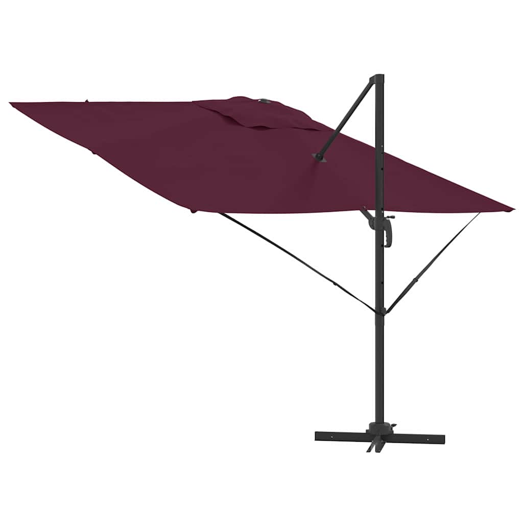 vidaXL Parasol Roma Czerwony 286 x 284 x 265 cm Aluminium i Poliester