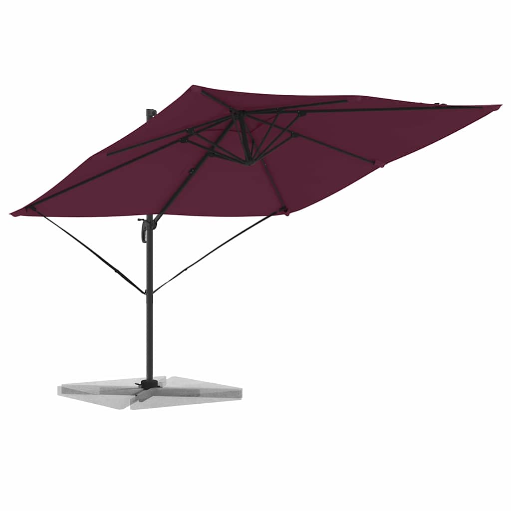 vidaXL Parasol Roma Czerwony 286 x 284 x 265 cm Aluminium i Poliester