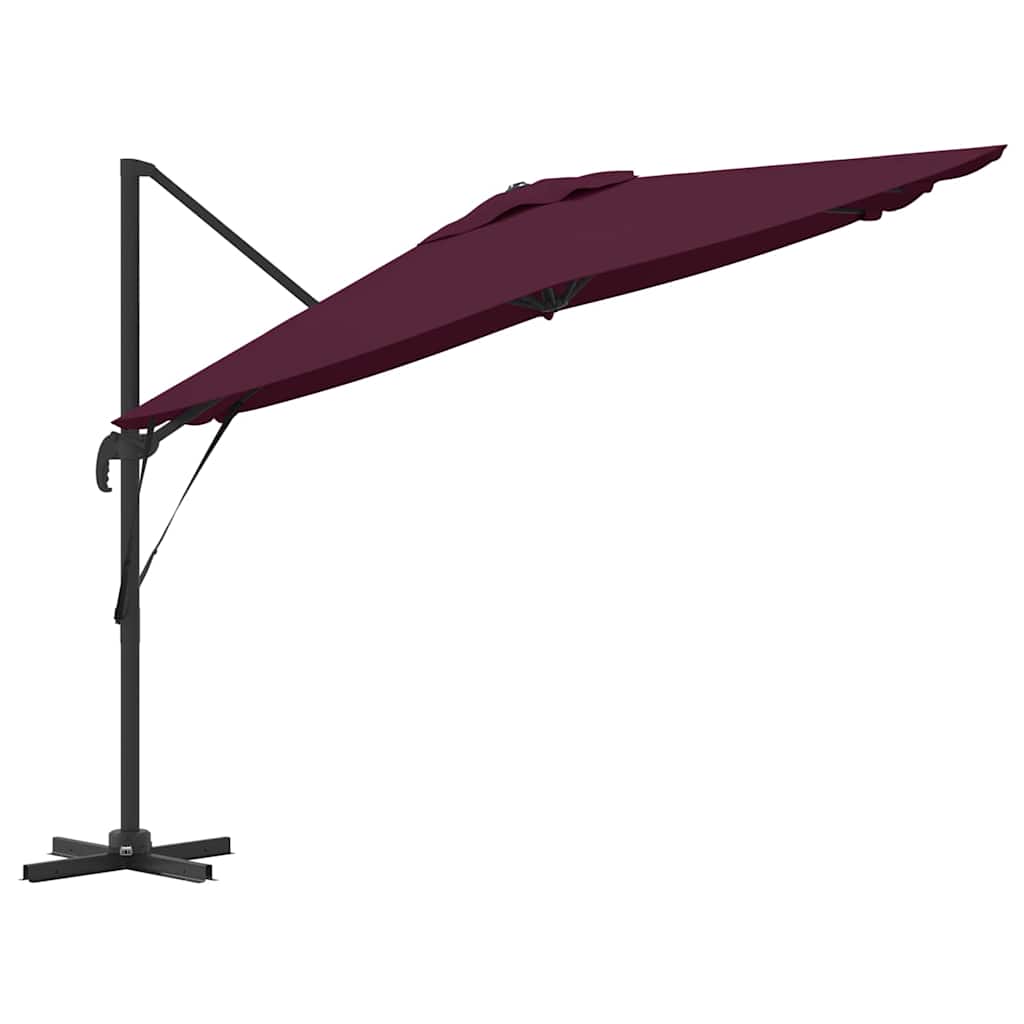 vidaXL Parasol Roma Czerwony 286 x 284 x 265 cm Aluminium i Poliester