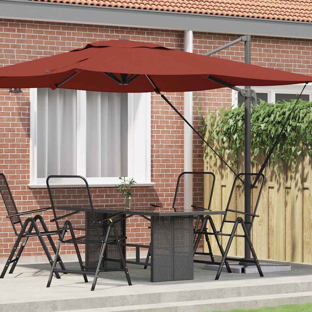 vidaXL Parasol Roma Czerwony 286 x 284 x 265 cm Aluminium i Poliester