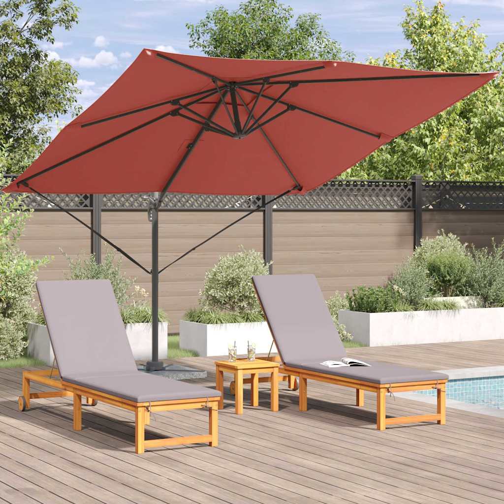 vidaXL Parasol Roma Czerwony 286 x 284 x 265 cm Aluminium i Poliester