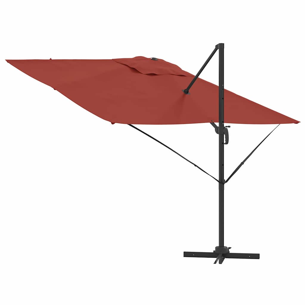 vidaXL Parasol Roma Czerwony 286 x 284 x 265 cm Aluminium i Poliester
