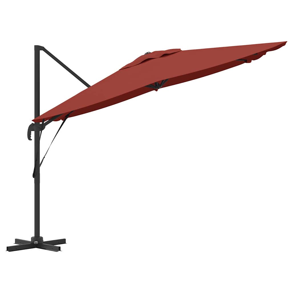 vidaXL Parasol Roma Czerwony 286 x 284 x 265 cm Aluminium i Poliester