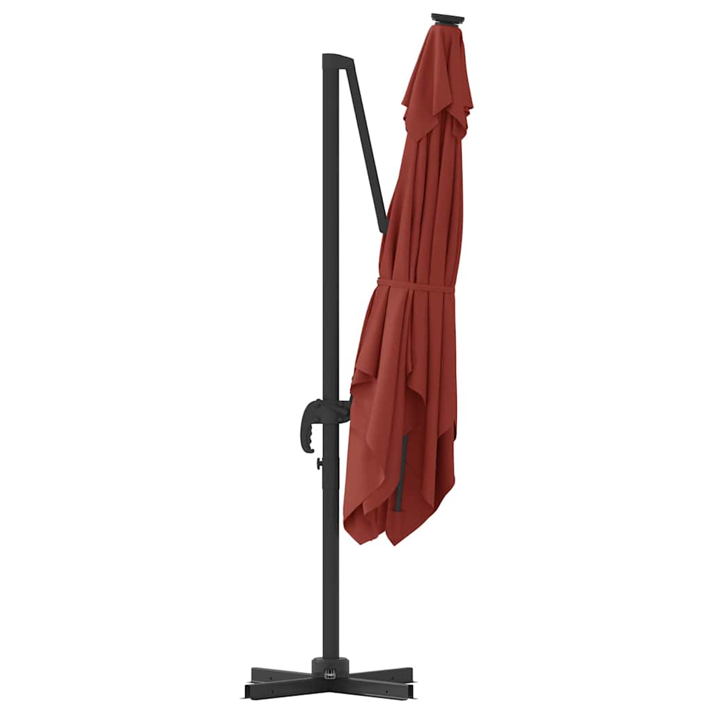 vidaXL Parasol Roma Czerwony 286 x 284 x 265 cm Aluminium i Poliester