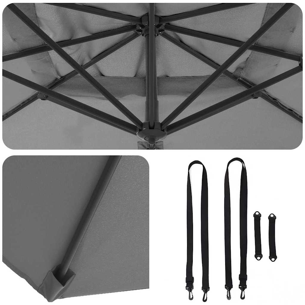 vidaXL Parasol plażowy Antracyt 351 x 250 x 260 cm