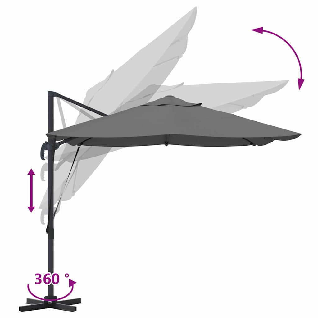 vidaXL Parasol plażowy Antracyt 351 x 250 x 260 cm