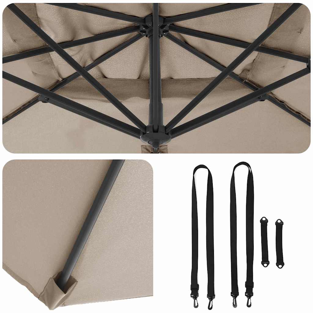 vidaXL Parasol plażowy Ciemnoszary 351 x 250 x 260 cm