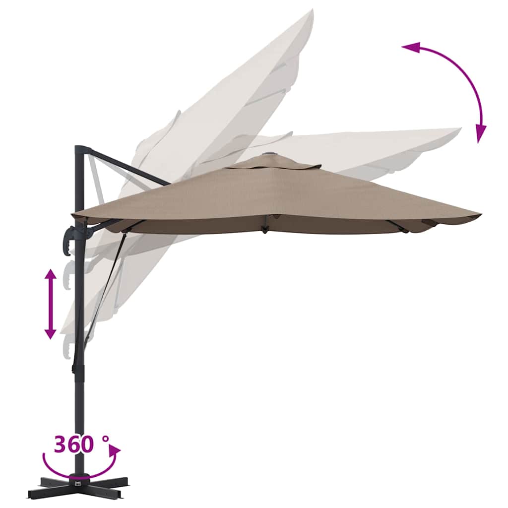 vidaXL Parasol plażowy Ciemnoszary 351 x 250 x 260 cm