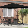 vidaXL Parasol plażowy Czarny 351 x 250 x 260 cm Poliester i aluminium
