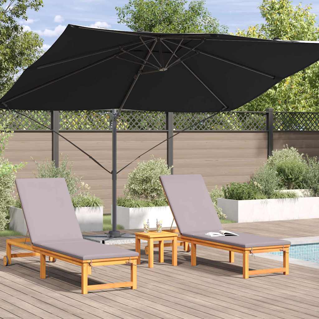 vidaXL Parasol plażowy Czarny 351 x 250 x 260 cm Poliester i aluminium
