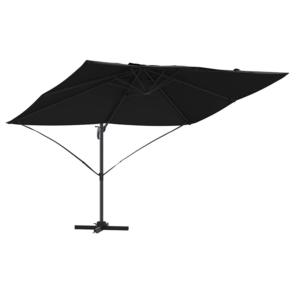 vidaXL Parasol plażowy Czarny 351 x 250 x 260 cm Poliester i aluminium