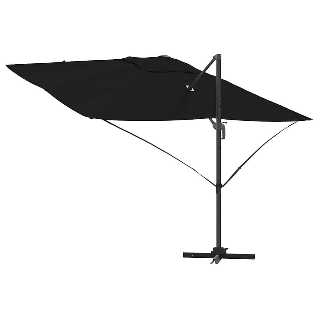 vidaXL Parasol plażowy Czarny 351 x 250 x 260 cm Poliester i aluminium