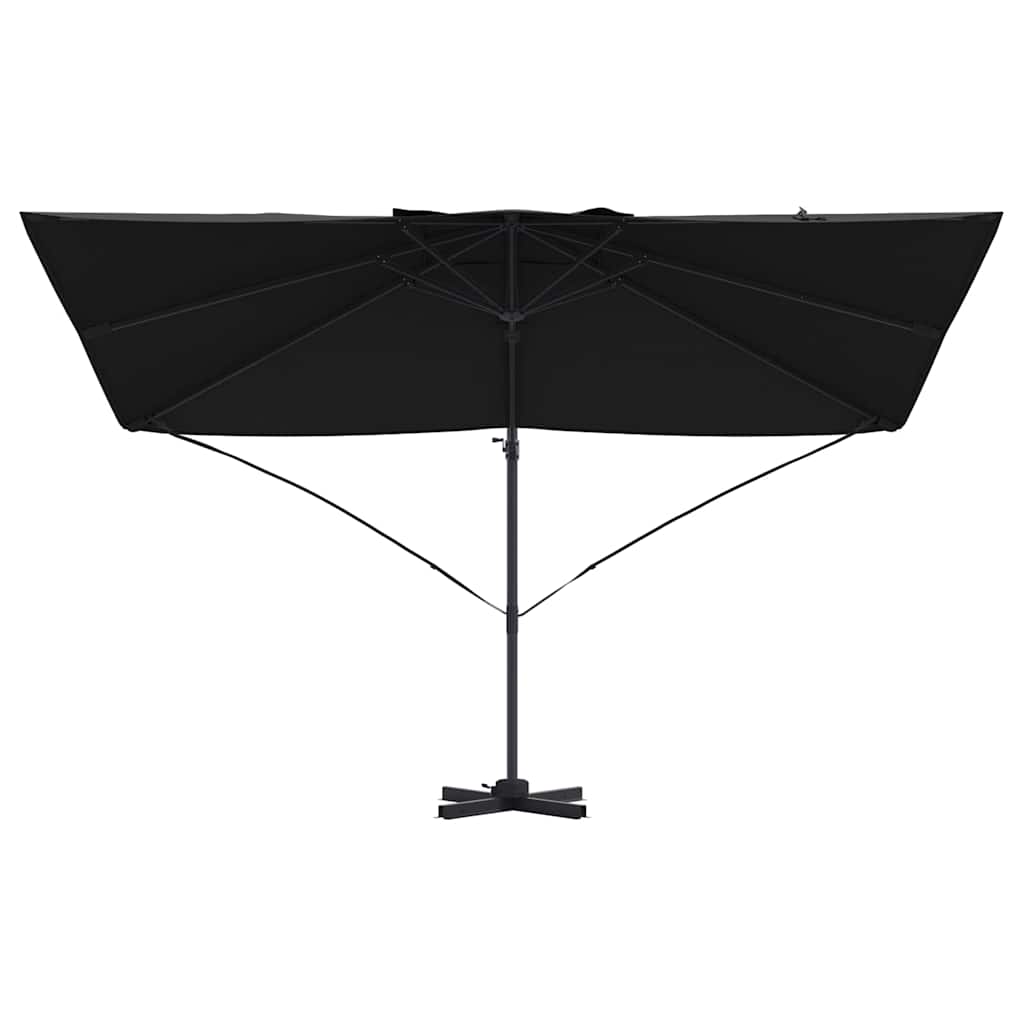 vidaXL Parasol plażowy Czarny 351 x 250 x 260 cm Poliester i aluminium