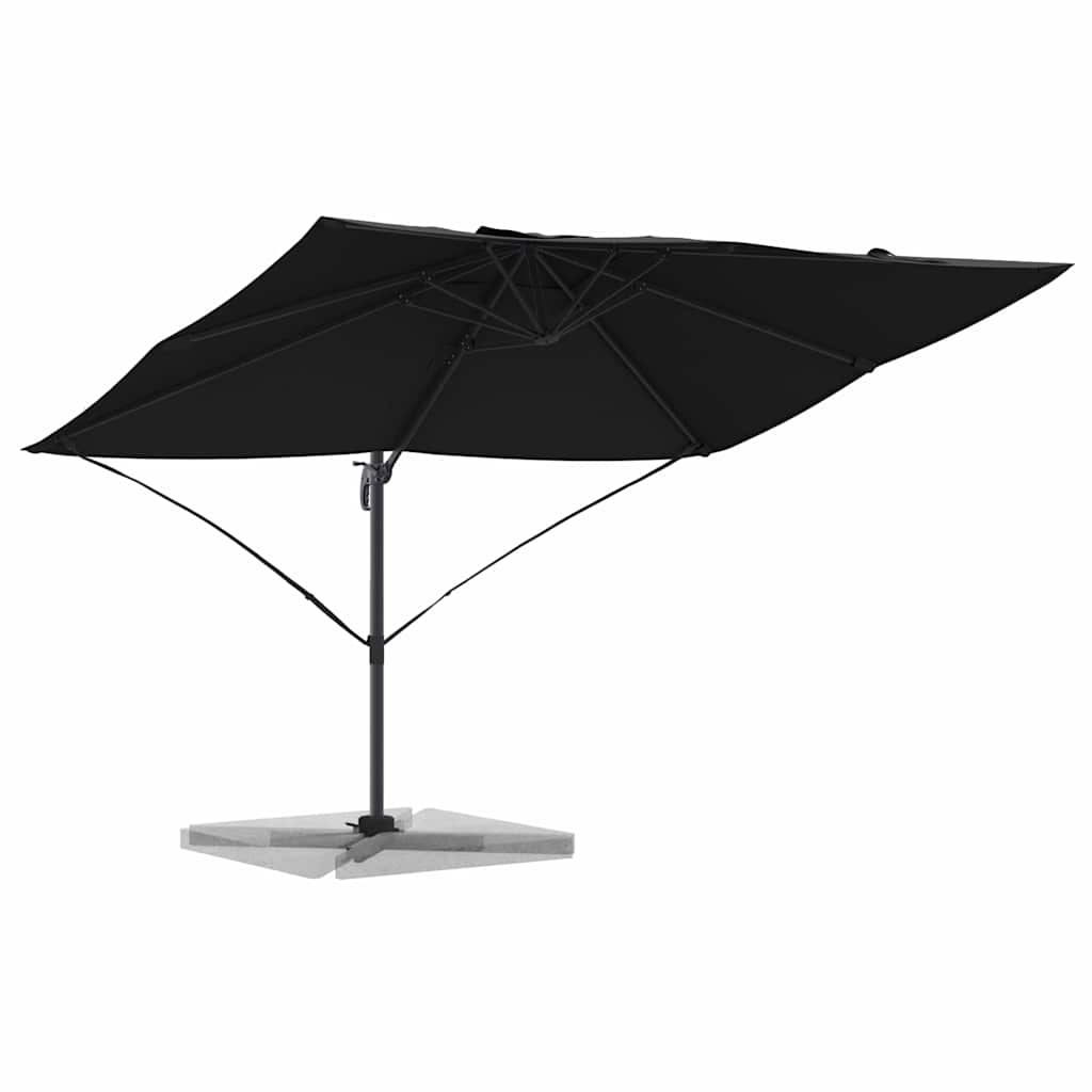 vidaXL Parasol plażowy Czarny 351 x 250 x 260 cm Poliester i aluminium