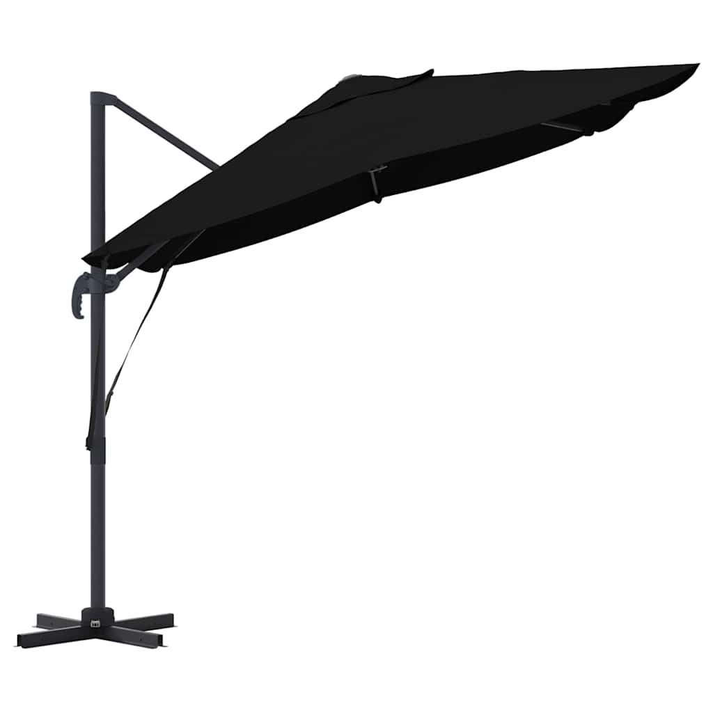 vidaXL Parasol plażowy Czarny 351 x 250 x 260 cm Poliester i aluminium