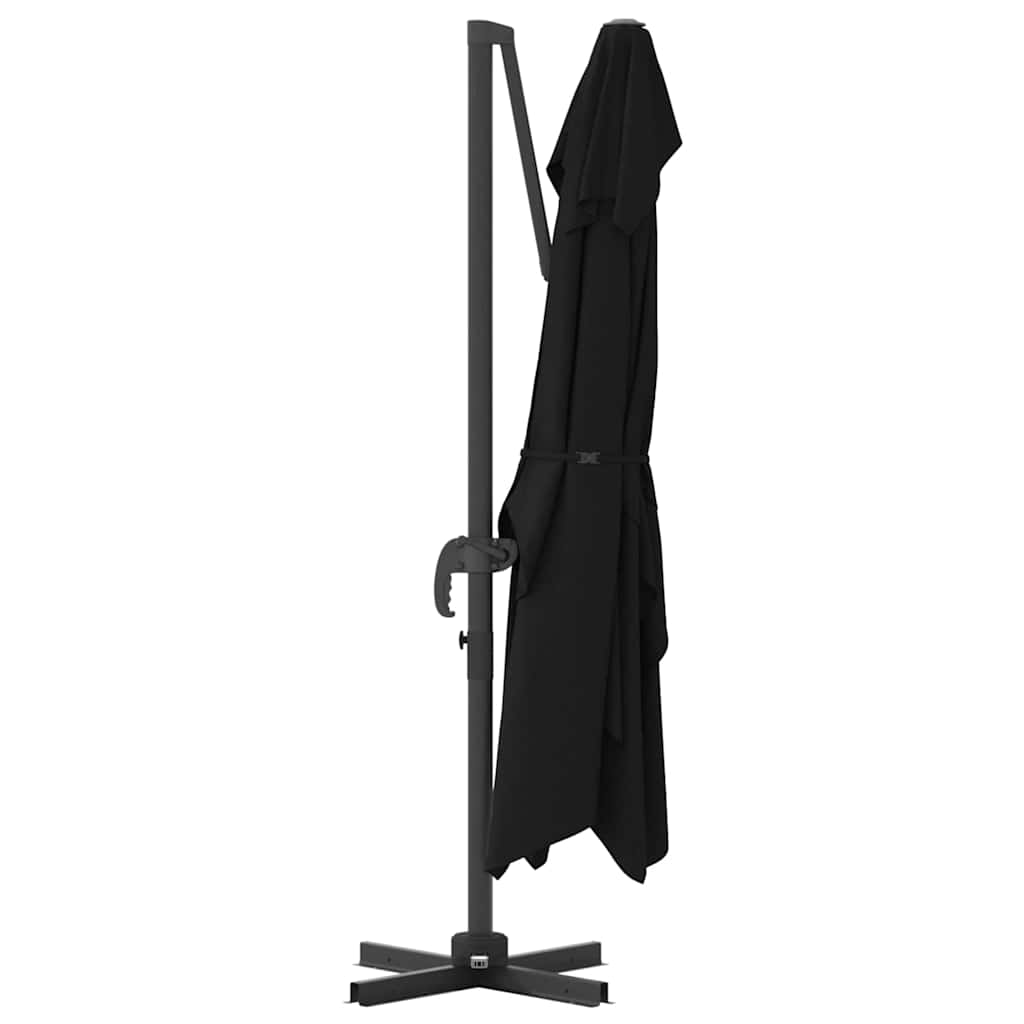 vidaXL Parasol plażowy Czarny 351 x 250 x 260 cm Poliester i aluminium