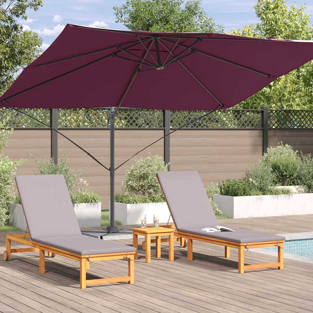 vidaXL Parasol plażowy Bordeaux Czerwony 351 x 250 x 260 cm