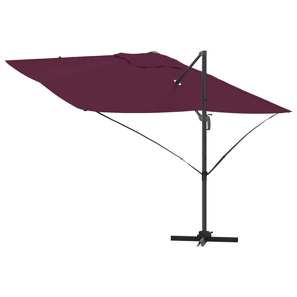 vidaXL Parasol plażowy Bordeaux Czerwony 351 x 250 x 260 cm