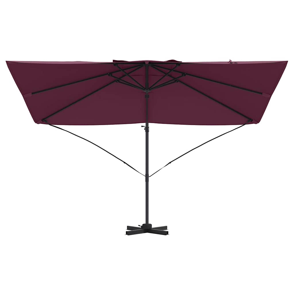 vidaXL Parasol plażowy Bordeaux Czerwony 351 x 250 x 260 cm