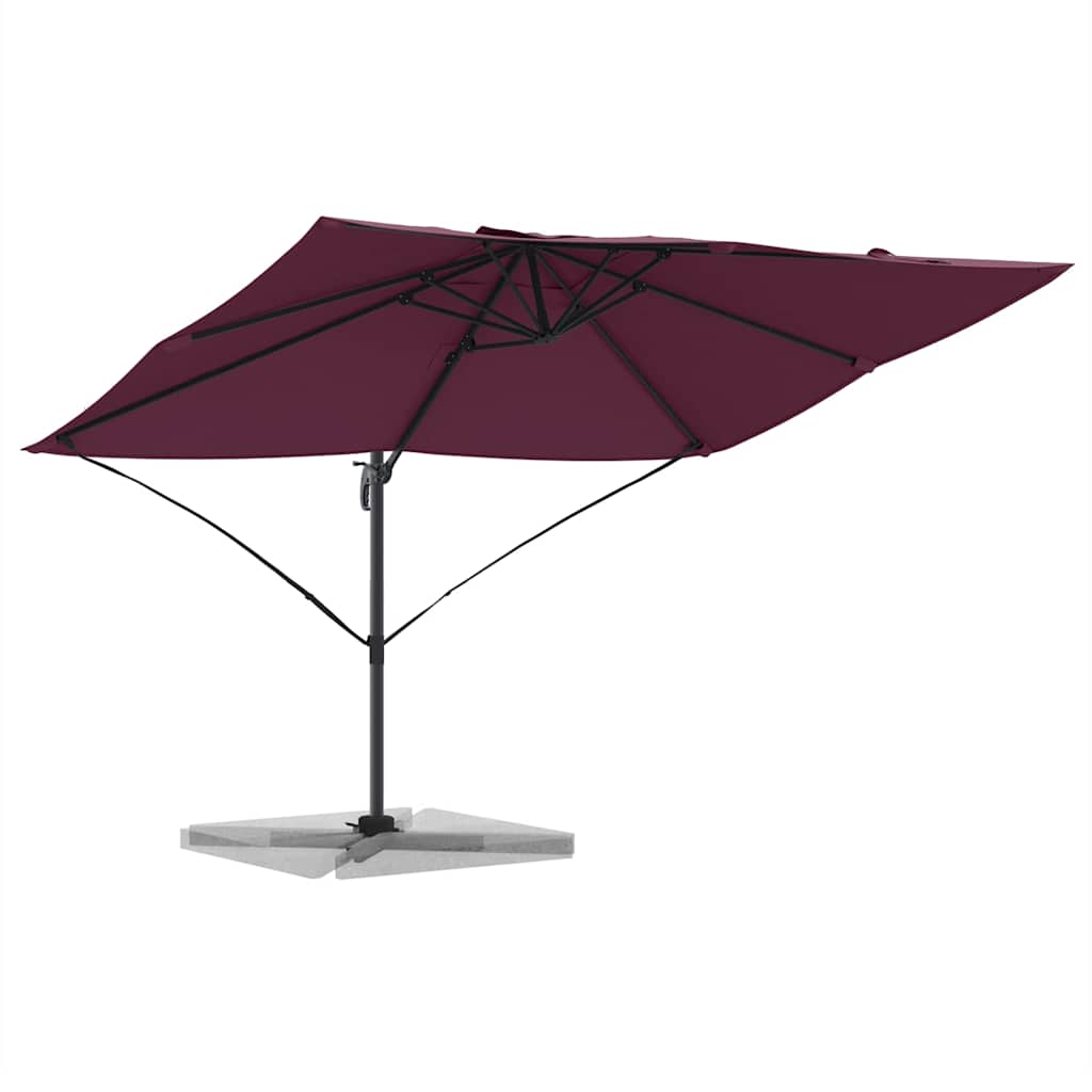 vidaXL Parasol plażowy Bordeaux Czerwony 351 x 250 x 260 cm