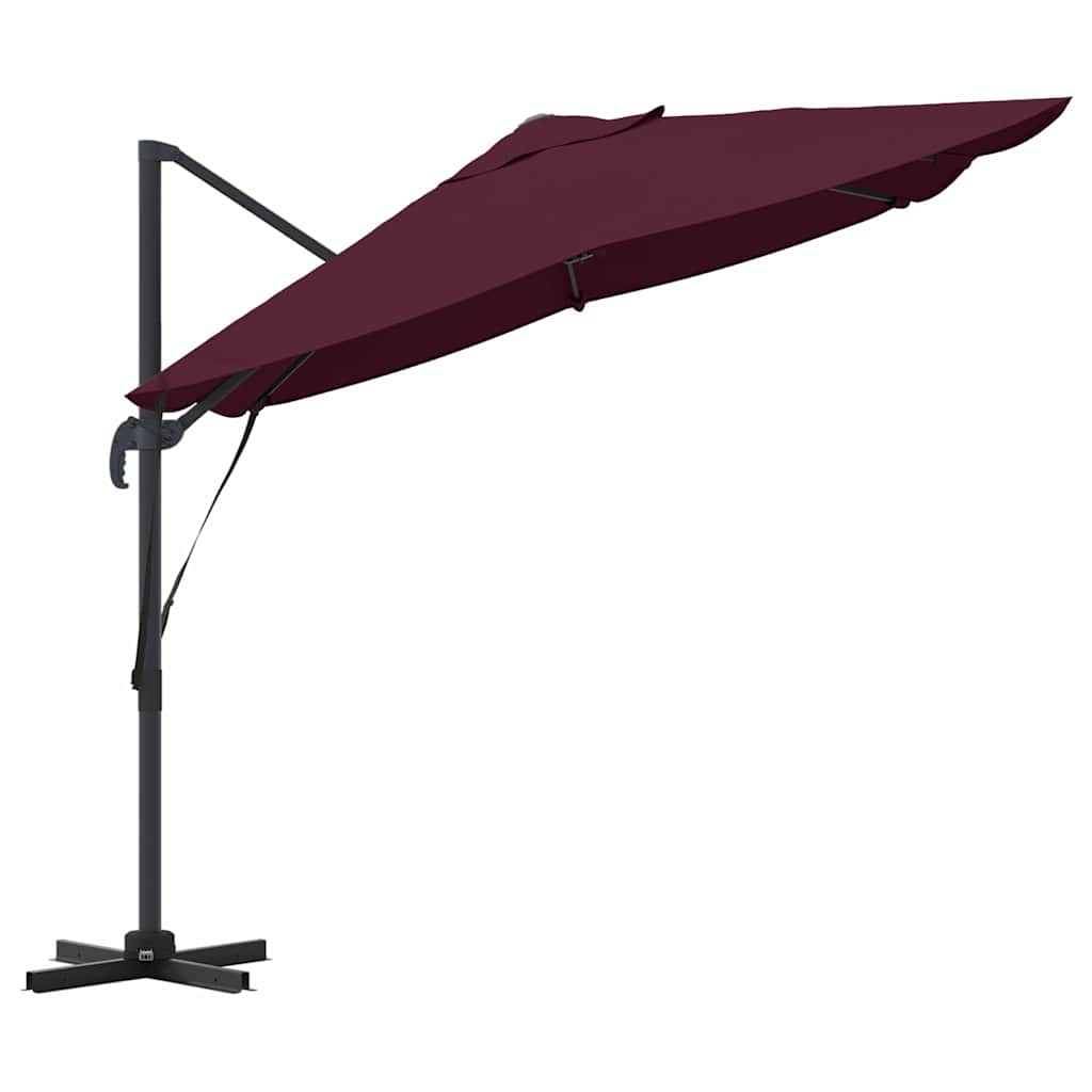 vidaXL Parasol plażowy Bordeaux Czerwony 351 x 250 x 260 cm