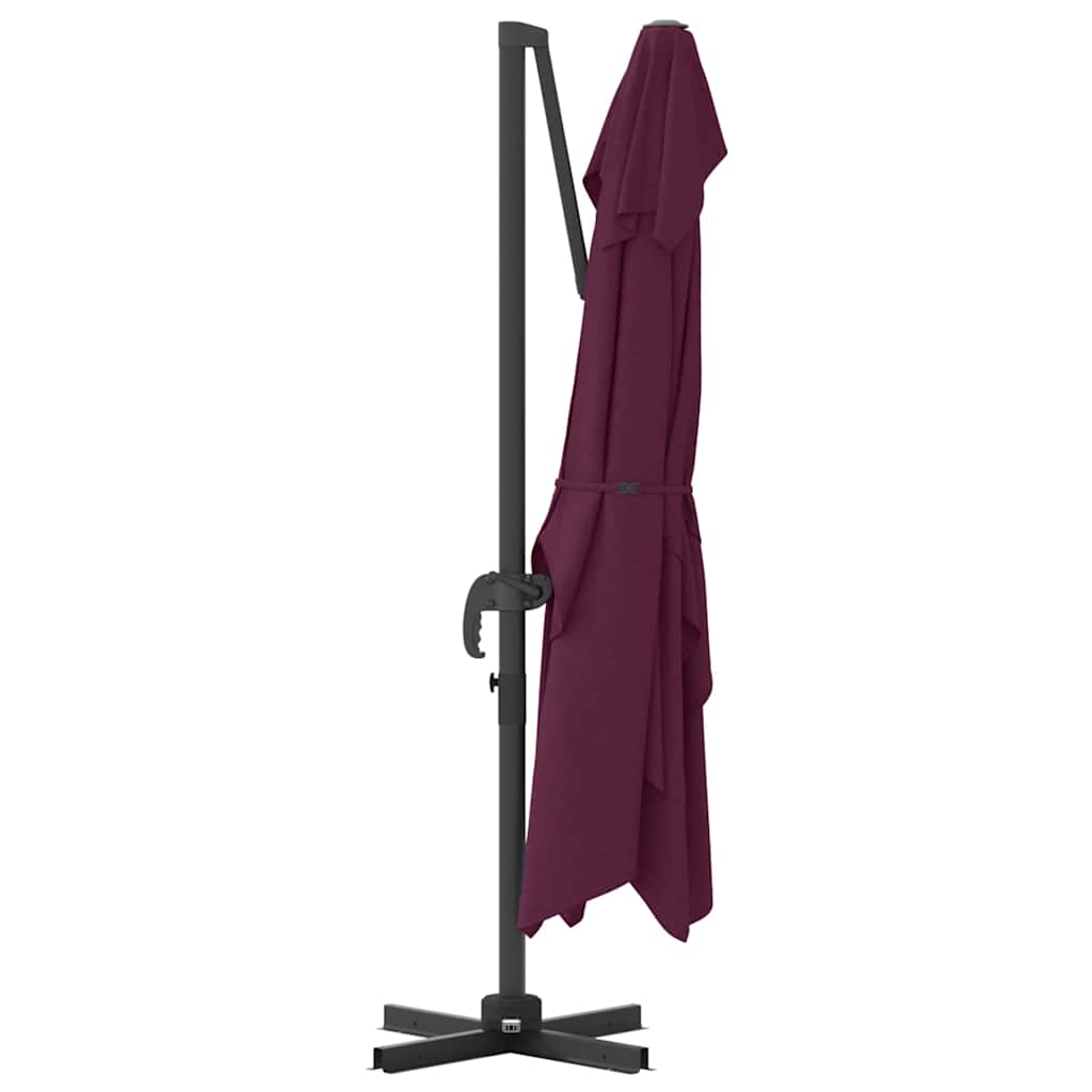 vidaXL Parasol plażowy Bordeaux Czerwony 351 x 250 x 260 cm