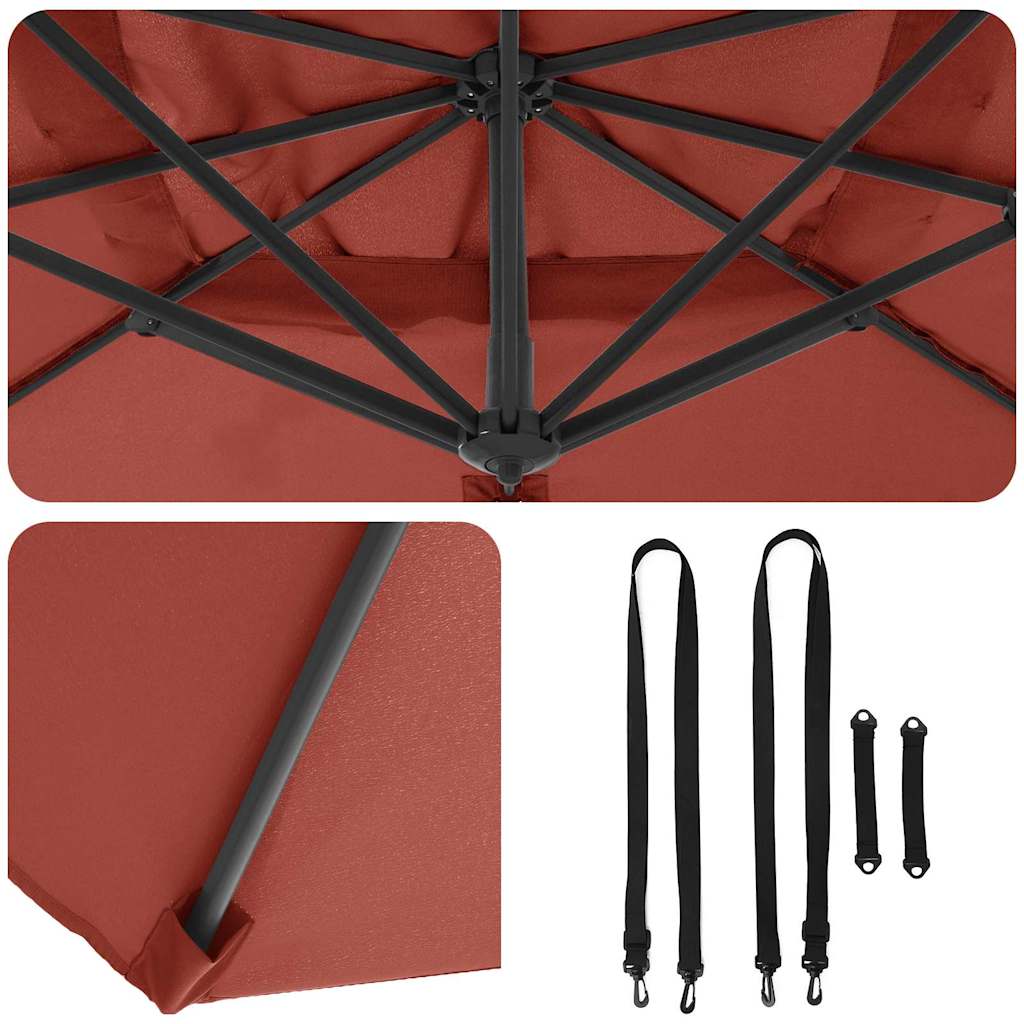 vidaXL Parasol plażowy terakota 351 x 250 x 260 cm